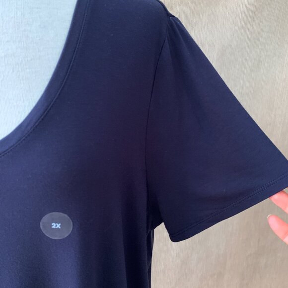 NWT Reitmans R Essentials Navy Blue Short Sleeve T-Shirt - Size 2X - Picture 4 of 10